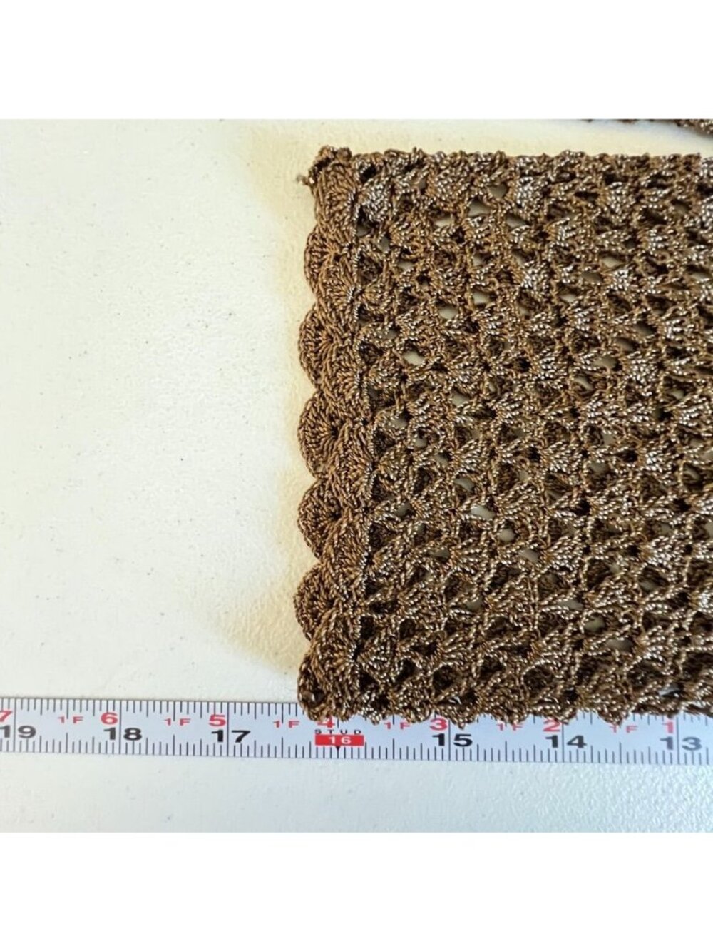 Mocha Brown Crochet Cardigan Floral Open Knit Whimsigoth Boho Button Front - Picture 9 of 14